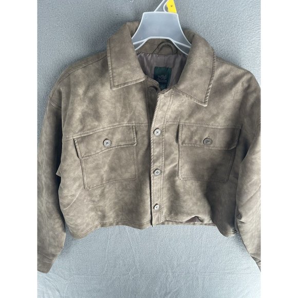 Wild Fable Faux Suede Jacket Womens Small Long Sleeve Designer Coat Button Up - Picture 5 of 12